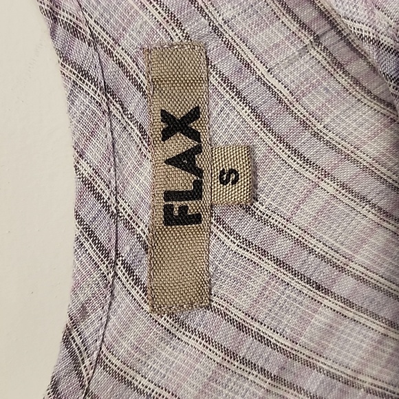 P.1 Flax 100% Linen Lavendar Plaid Tank S - Picture 2 of 3